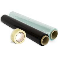 Pellicola per imballaggio 50 cm di larghezza e stirabile fino a 300 metri di lunghezza – Rotolo di pellicola elastica manuale per imballaggio industriale (Confezione 2 film + nastrotrasparente)