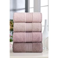 Set aus 4 Handtüchern - 50 x 85 cm - Puder