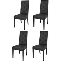 Tommychairs 4 Chantal chairs in beech, seat in black faux leather