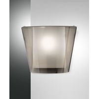 Lampada da Parete Viki in Metallo e Vetro Colore Fumé, Attacco E27 40W, Design Elegante per Interni IP20, 28.5x14.5x23.5 cm - Classe 1