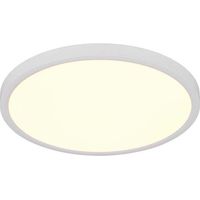 Plafonnier LED fonction mémoire métal blanc interrupteur variateur D 40 cm