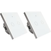 lot 2 interrupteurs connecté tactile double Somlife application tuya smart life Compatible avec Alexa/Google Home