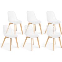 Set aus 6 weißen MANDY Esszimmerstühlen