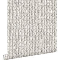 papier peint osier tissé gris chaud clair - ESTAhome