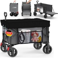 faltbarer Bollerwagen mit Dach, Bremse, Heckklappe, kleines Packmaß kompakter Transportwagen leicht