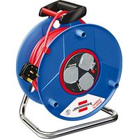 Brennenstuhl Bretec 3-Way Socket Cable Reel (25M Extension Cable, Ergonomic Hand