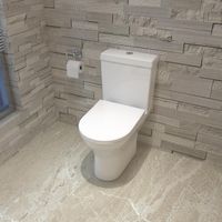 Biubiubath Round Toilet Close Coupled Soft Close Seat Cistern Modern Bathroom WC Pan