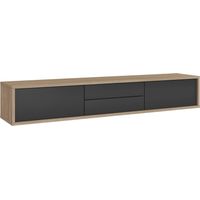 Mueble TV Austin 325, Roble + Antracita, Número de puertas: 0, Número de cajones: 0, 180x30x36cm