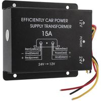 Régulateur abaisseur 24 V vers 12 V, convertisseur d'alimentation automobile 15 A, réducteur de tension 180 W pour camions