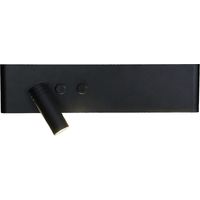 Applique murale moderne pour la lecture, noire, gauche, couleur neutre, LED 10W+3W, embout orientable, interrupteur, RESORT Milagro
