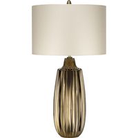 Lampada Da Scrivania Contemporanea Newham In Ceramica Bronzo Bianco 1 Luce E27