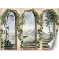 Fototapete Säulen und Bögen mit Efeu Landschaft 150x105 cm