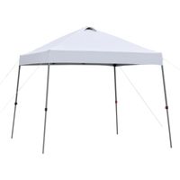 Outsunny Cenador Plegable 3x3m Carpa de Jardín con Bolsa de Transporte con Ruedas Impermeable y Marco de Acero Gazebo para Exterior Fiestas Camping Blanco