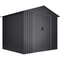 Casetta da giardino in metallo 5,27m2 Light Anthracite - 4 Griglie di ventilazione - Doppia porta scorrevole