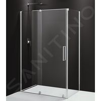 Polysan Rolls Line - Cabine de douche, 1100 x 800 mm, version droite/gauche, aluminium poli/verre clair RL1115RL3215