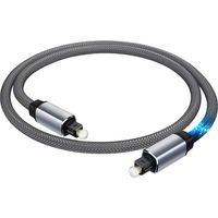 Elfcam®- 1,8m Câble Optique Audio Numérique Toslink, Gaine en Nylon, Qualité Sonore Sans Perte