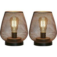 lampe de chevet design pile lampes de table d'extérieur Ensemble de 2 lampes de table à cage en métal lampe à poser salon sans fil les mariages fêtes patio pour intérieur à extérieur