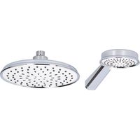 Set Bagno Soffione Doccia Diametro 20 cm + Doccetta 10cm Bagno Vasca Cromato