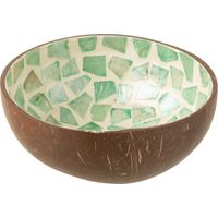 Bol déco coco mosaïque en coquillage vert
