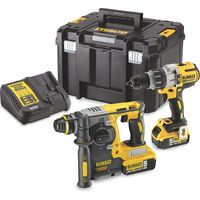 Dewalt DCK229P2T 18V Brushless Twin Pack DCD996 Combi Drill + DCH273 SDS Hammer