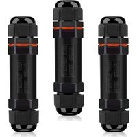 Connecteurs de Câbles Étanches, Boite de Derivation Étanche Exterieur IP68, Raccord Electrique Étanche Lot de 3, Connecteur Electrique Etanche 3 Fils pour Câble Ø 6-12mm