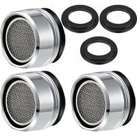 Galozzoit – 3-Piece Faucet Aerator – Chrome-Plated Brass Water Filter – Gentle Flow for Kitchen and Bathroom – Easy Installation