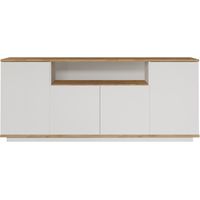 Buffet - FR15 - 4 portes - 180 x 75 x 45 cm - Pin atlantique / Blanc