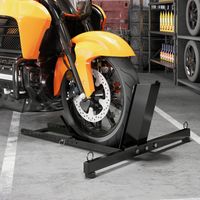 Bloque roue de moto pour pneu avant support de verrouillage réglable sur 14 niveaux pour Ø34-84 cm capacité 816.5kg noir