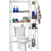 Over-Toilet Storage Shelf, 3-Tier With Side Shelves