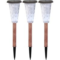 Set mit 3 Solar-LED-Sockelleuchten - Canopo - 20 Lumen - Beige