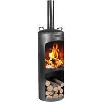 CookKing Stahl Terrassenofen Faro Schwarz 40x40x158 cm