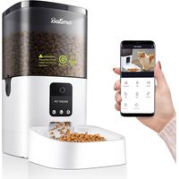 BALIMOPET Futterautomat Katze mit HD 1080P Video, 2,4 G WLAN Katzenfutter Automat mit APP Steuerung und Nachtsicht, 4L futterspender Katze, Katzen Futterautomaten mit Edelstahlnapf, 8 Mahlzeiten pro T