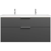 burgbad Eqio Slim lavabo cerámico con 2 agujeros para grifería,