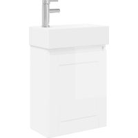 vidaXL Bathroom Vanity Unit with Tap High Gloss White