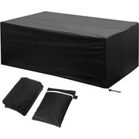 Housse de protection pour mobilier d'extérieur 170 x 94 x 70 cm Tissu Oxford anti-poussière Noir Convient aux tables et chaises