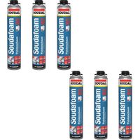6x Soudal Soudafoam B2 Pistolenschaum 750ml Dämmschaum Montageschaum PU Schaum