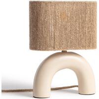Lámpara de Mesa Cerámica y Cuerda Natural Callie Beige