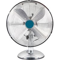 Ventilateur De Table Vintage 45w Chromé Avec 4 Pales En Aluminium Câble 1.8m 6506005