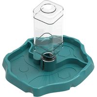 Distributeur reptile 2 en 1 eau et nourriture – plastique haute qualité bleu, anti-débordement antidérapant résistant à l'usure, base ronde robuste, pour tortue terrestre gecko lézard serpent