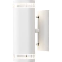 Konstsmide 7512-250 Modena - Lampada da Parete in Alluminio, 9 x 14,5 x 23,5 cm (LxPxH), 2 lampadine da 35 W, IP44, Colore: Bianco Satinato