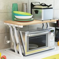 Soporte Microondas, Mueble Microondas, Rejilla para encimera de Cocina Organizador Estanteria Mueble, Color madera