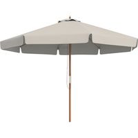 Ombrellone da Giardino con Doppio Tettuccio, in Bambù e Poliestere, Ø325x250 cm, Grigio