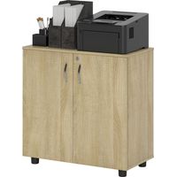 Bureau mobile avec serrure 2 portes étagère intérieure 80x40x80 cm