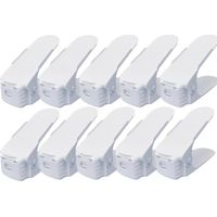 Lot de 12 compartiments à chaussures, empileur de chaussures, rangement réglable pour chaussures, support à chaussures à double plate-forme, antidérapant, gain de place pour la maison, le voyage,