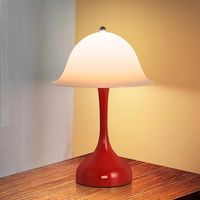 GBLY Nachttischlampe LED Kabellos Akku Touch Dimmbar USB Rot Hut Innenbeleuchtung Nachtlicht Für Wohnzimmer Schlafzimmer Esstisch