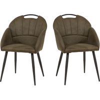 Chaise de salle à manger moderne en tissu (lot de 2) Maddie