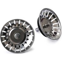 2 Pcs Sink Strainer Plug Kitchen Drain Stoppers Stainless Steel Sink Plug Replacement with 18 Holes Plug Sink Stopper Waterproof Sink Basket Diameter 78mm Food Hair Catcher Filter for Kitchen Bathroom