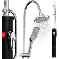 TolleTour Solardusche 20L mit Wasserhahn & Halbsäule - Abdeckhaube, Drain Stop, Handbrause inkl. (Gartendusche, Pooldusche, Camping)