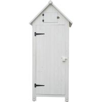 Armadio foresta casetta da giardino in legno di abete colore bianco 0,77x0,55x1,79h con 3 ripiani - Foresta