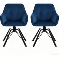 Chaises latérales, chaises de cuisine larges, chaise de salle à manger pivotante, chaises de cuisine avec dossier moelleux (seulement 2 chaises)